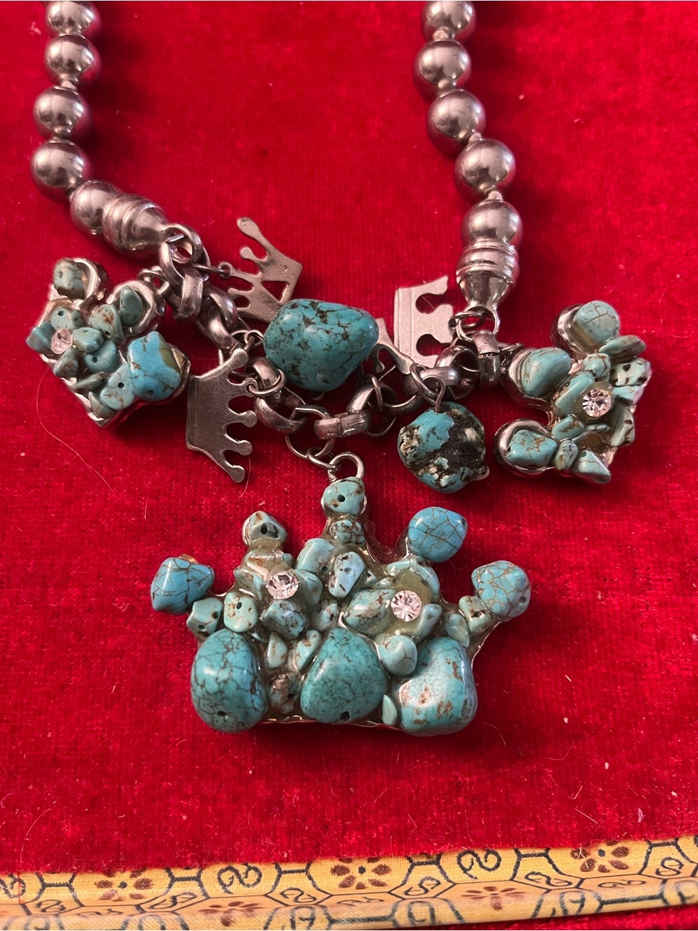 Turquoise style Crown Pendant Necklace - Women's Jewelry